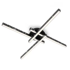 Deckenlampe Rey, Glitzereffekt, 4-flammig, schwarz