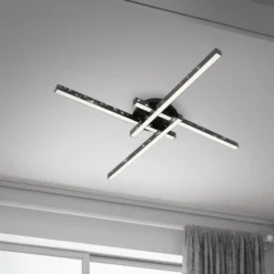 Deckenlampe Rey, Glitzereffekt, 4-flammig, schwarz