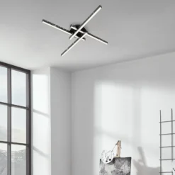 Deckenlampe Rey, Glitzereffekt, 4-flammig, schwarz
