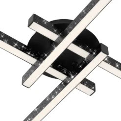 Deckenlampe Rey, Glitzereffekt, 4-flammig, schwarz