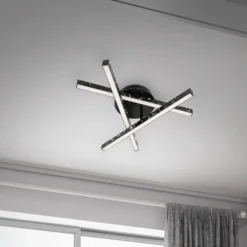 Deckenlampe Rey, Glitzereffekt, 3-flammig, schwarz
