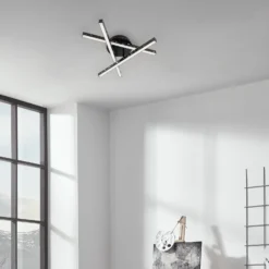 Deckenlampe Rey, Glitzereffekt, 3-flammig, schwarz