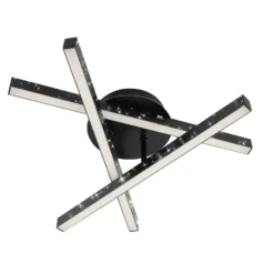Deckenlampe Rey, Glitzereffekt, 3-flammig, schwarz