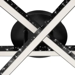 Deckenlampe Rey, Glitzereffekt, 3-flammig, schwarz