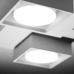 Deckenlampe Sibari, weiß, Gips, 29 cm lang, 2-flg., GX53