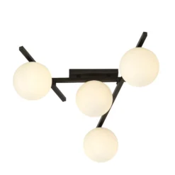 Deckenlampe Smart, schwarz/opal, 4-flammig