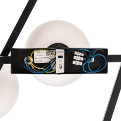 Deckenlampe Smart, schwarz/opal, 5-flammig