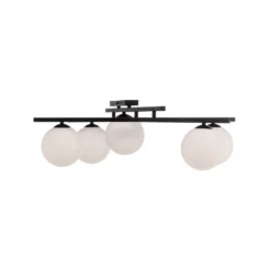 Deckenlampe Smart, schwarz/opal, 5-flammig