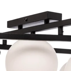 Deckenlampe Smart, schwarz/opal, 5-flammig