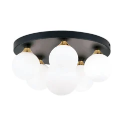 Deckenlampe Snowwhite, Baldachin Ø 36 cm, schwarz