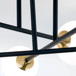 Deckenlampe Snowwhite mit Gestänge, 6fl., schwarz