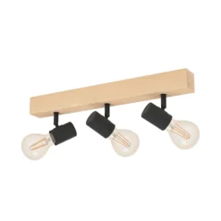 Deckenlampe Townshend 3 aus Holz 3-flammig schwarz
