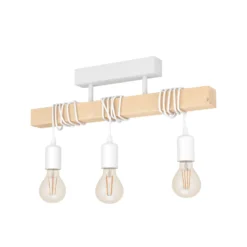 Deckenlampe Townshend aus Holz, 3-flammig weiß