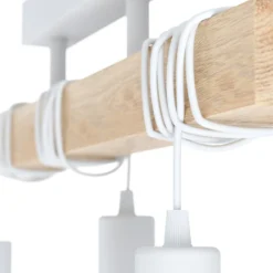 Deckenlampe Townshend aus Holz, 3-flammig weiß