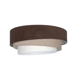 Deckenlampe Trio, braun/beige, Ø 60 cm, Textil, E27
