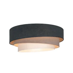 Deckenlampe Trio, grün/beige, Ø 60 cm, Textil, E27