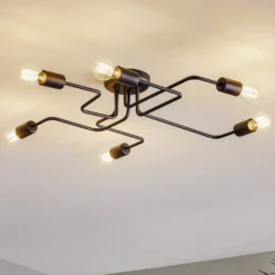 Deckenlampe Tube sechsflammig schwarz
