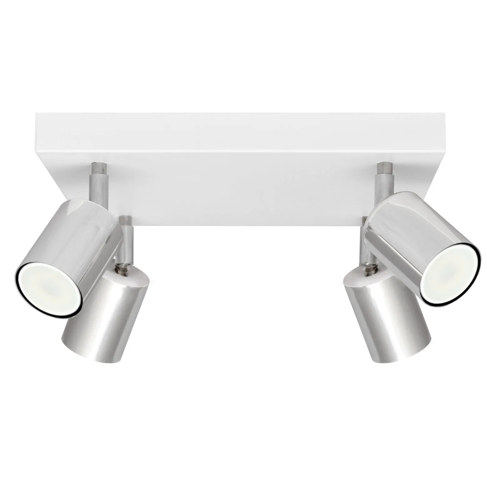 Deckenlampe Tune II, weiß/chrom, Metall, 4-flammig, Quadrat