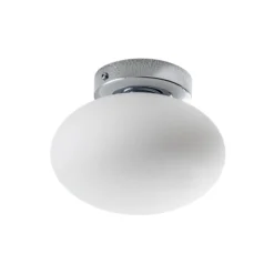 Deckenlampe Ufo, chrom/weiß, Ø 18 cm, Glas, G9