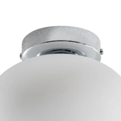 Deckenlampe Ufo, chrom/weiß, Ø 18 cm, Glas, G9