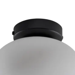Deckenlampe Ufo, schwarz/weiß, Ø 18 cm, Glas, G9