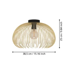 Deckenlampe Venezuela, Schirm aus goldenen Stäben