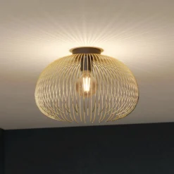 Deckenlampe Venezuela, Schirm aus goldenen Stäben