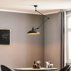 Deckenlampe 808 verstellbar 1-flammig schwarz/gold