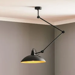 Deckenlampe 808 verstellbar 1-flammig schwarz/gold