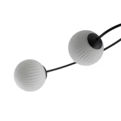 Deckenlampe Vibra, opal/schwarz, Länge 110 cm, Glas, 4-flg.
