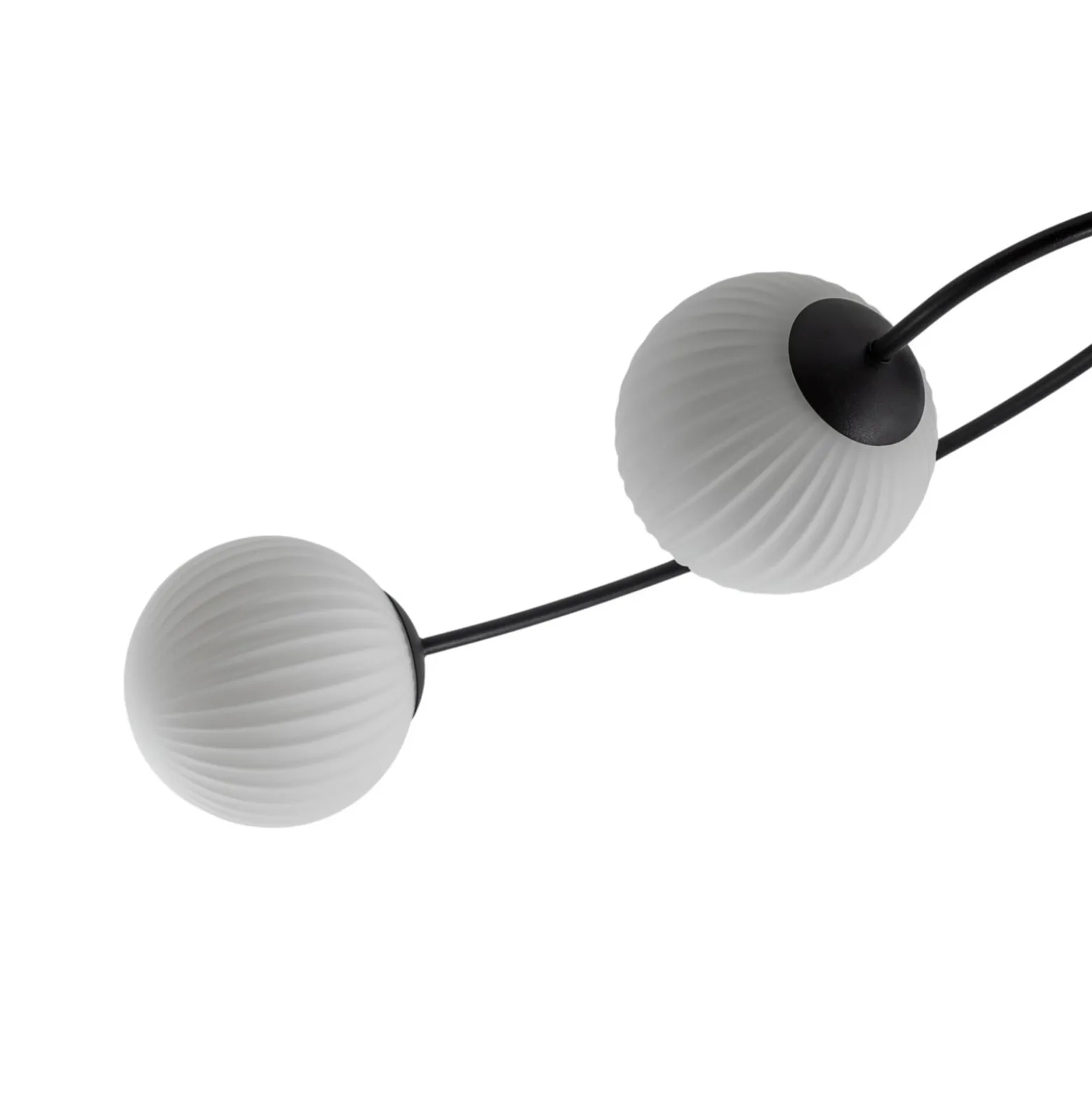 Deckenlampe Vibra, opal/schwarz, Länge 110 cm, Glas, 4-flg.