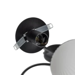 Deckenlampe Vibra, opal/schwarz, Länge 110 cm, Glas, 4-flg.