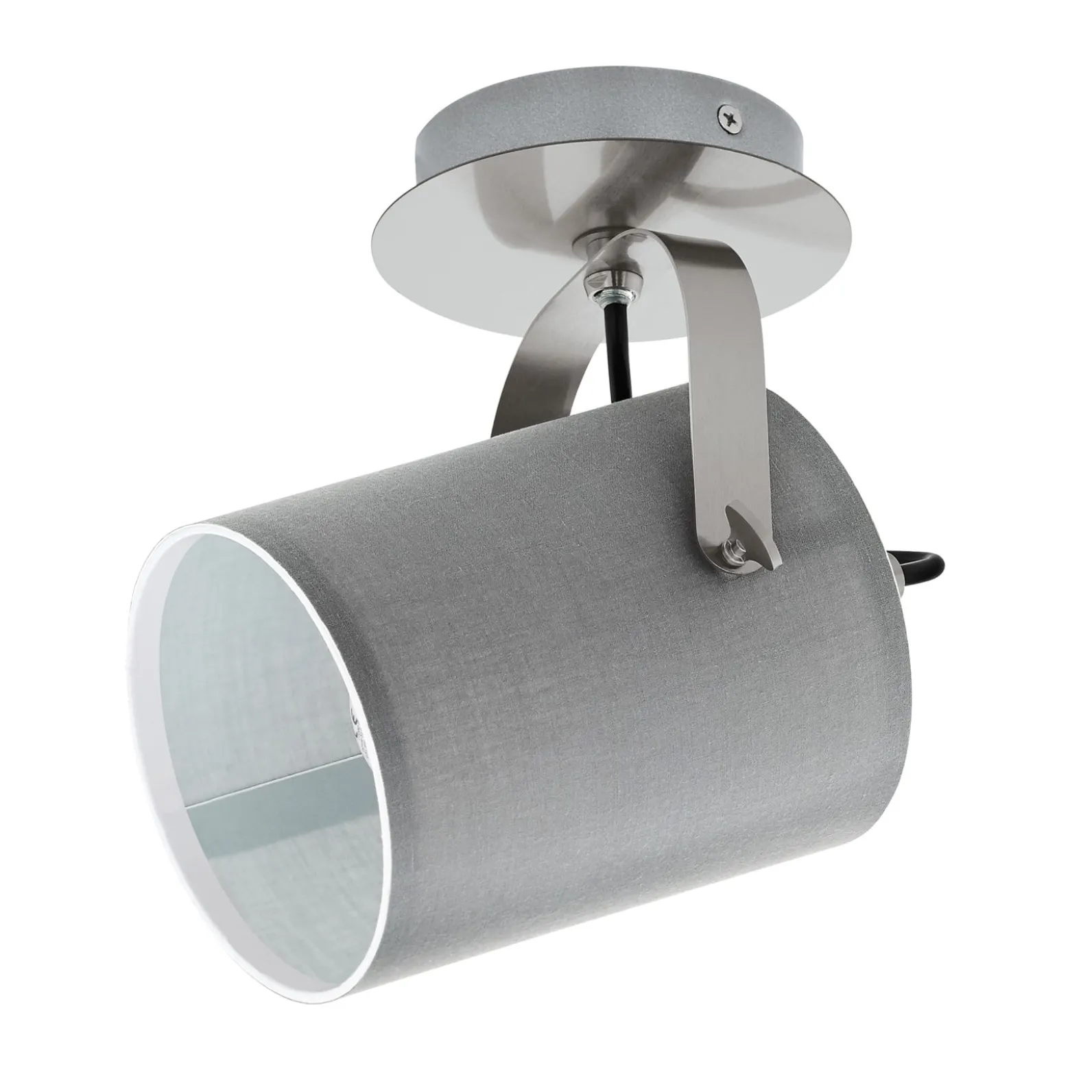 Deckenlampe Villabate mit grauem Textilschirm
