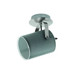 Deckenlampe Villabate mit grauem Textilschirm