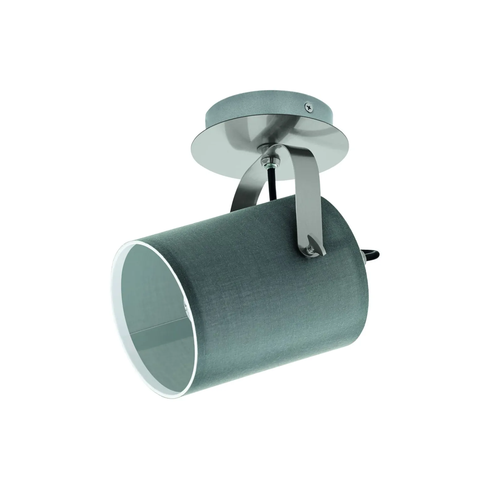 Deckenlampe Villabate mit grauem Textilschirm
