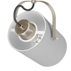 Deckenlampe Villabate mit 2 grauen Textilschirmen