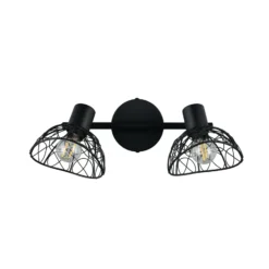 Deckenlampe Yako, schwarz matt, Länge 40 cm, 2-flg., Metall