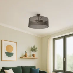Deckenlampe Zofia, kaffeebraun, Metall, Ø 50 cm, 3-flg., E27