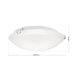Deckenleuchte Agada, Opalglas, Chrom, 30 cm