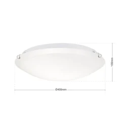 Deckenleuchte Agada, Opalglas, Chrom, 40 cm