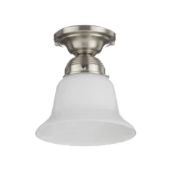 Deckenleuchte Alena in Nickel matt mit Glasschirm