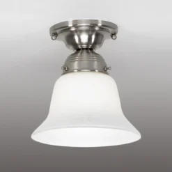 Deckenleuchte Alena in Nickel matt mit Glasschirm