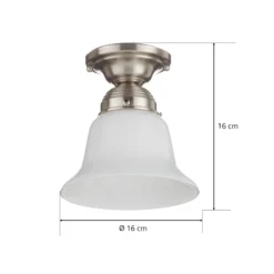 Deckenleuchte Alena in Nickel matt mit Glasschirm