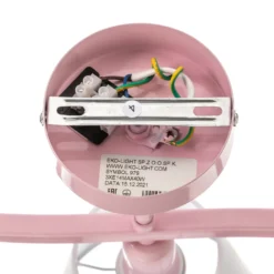 Deckenleuchte Alice, pink, drei weiße Stoffschirme