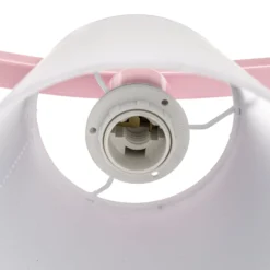 Deckenleuchte Alice, pink, drei weiße Stoffschirme