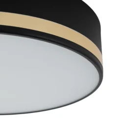 Deckenleuchte Amore, Goldstreifen, schwarz, Ø 35cm