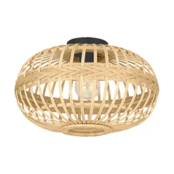 Deckenleuchte Amsfield aus Bambus, oval