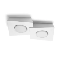 Deckenleuchte Anchise, 2-flg., 23,5 cm, weiß, Gips, GX53