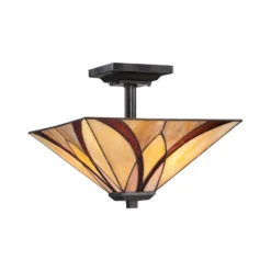 Deckenleuchte Asheville Tiffany-Design Höhe 30,5