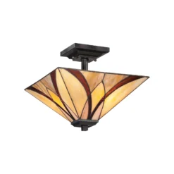 Deckenleuchte Asheville Tiffany-Design Höhe 30,5